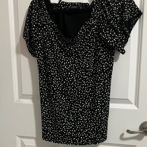 J. Jill Black and White Dotted Blouse